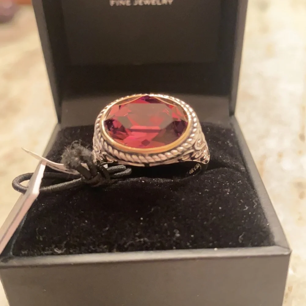 05:08.  Bleu * Sage Sterling Silver & 14K Amethyst Ring